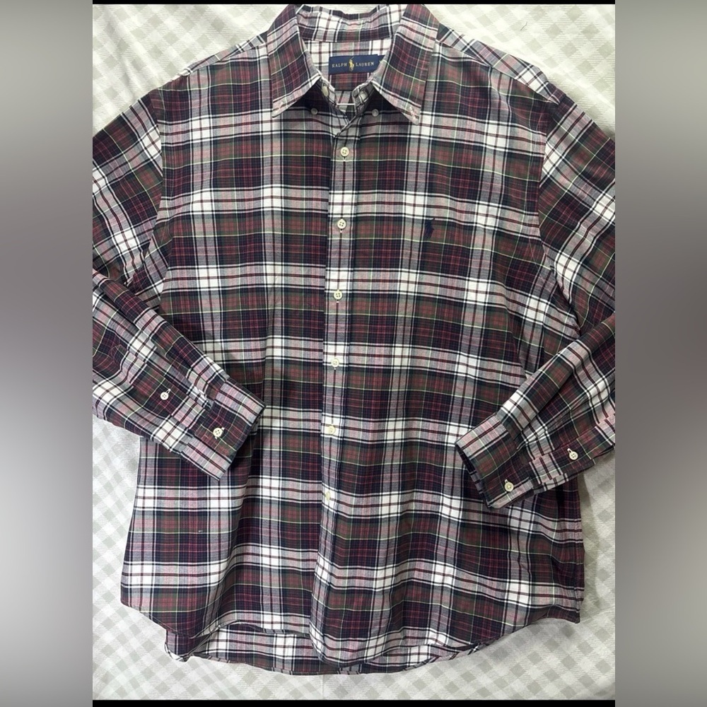 Vintage Polo Ralph Lauren Shirt Men’s Sz XXL Tartan Plaid Button Up 100% Cotton